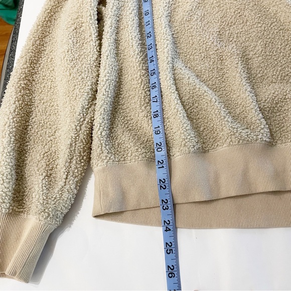 Buffalo David Bitton quarter-zip fuzzy pullover sweater sweatshirt cream M - Picture 7 of 7